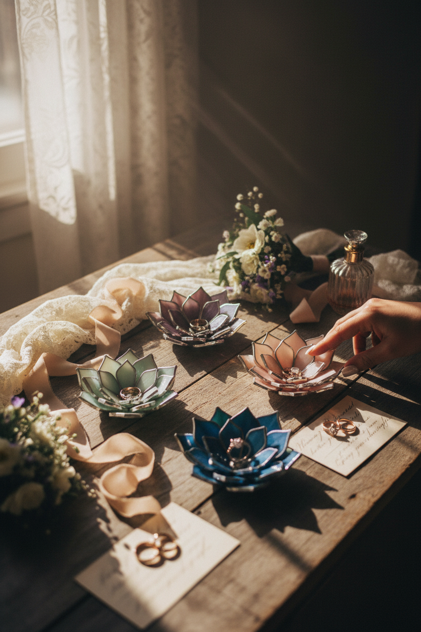 Dramatic wedding table scene with exact product reference
