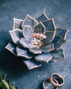 glass succulent wedding ring dish