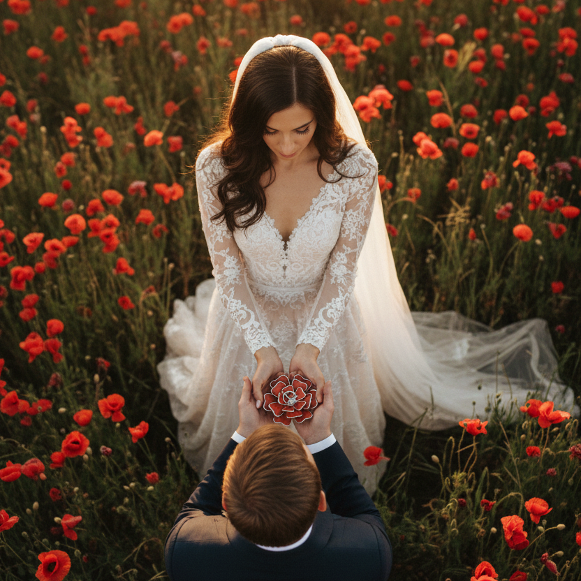 Floral Wedding Engagement Ring Holder
